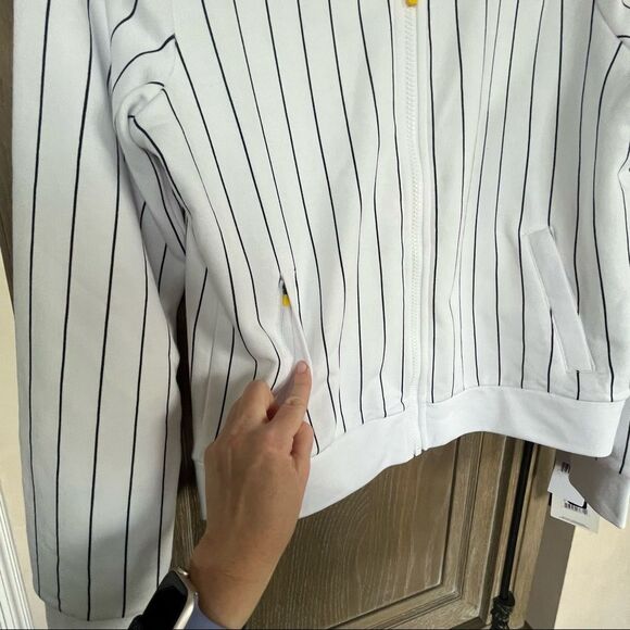 MPG Sport Game Plan White Pinstripe Jacket Medium NWT - Picture 11 of 16